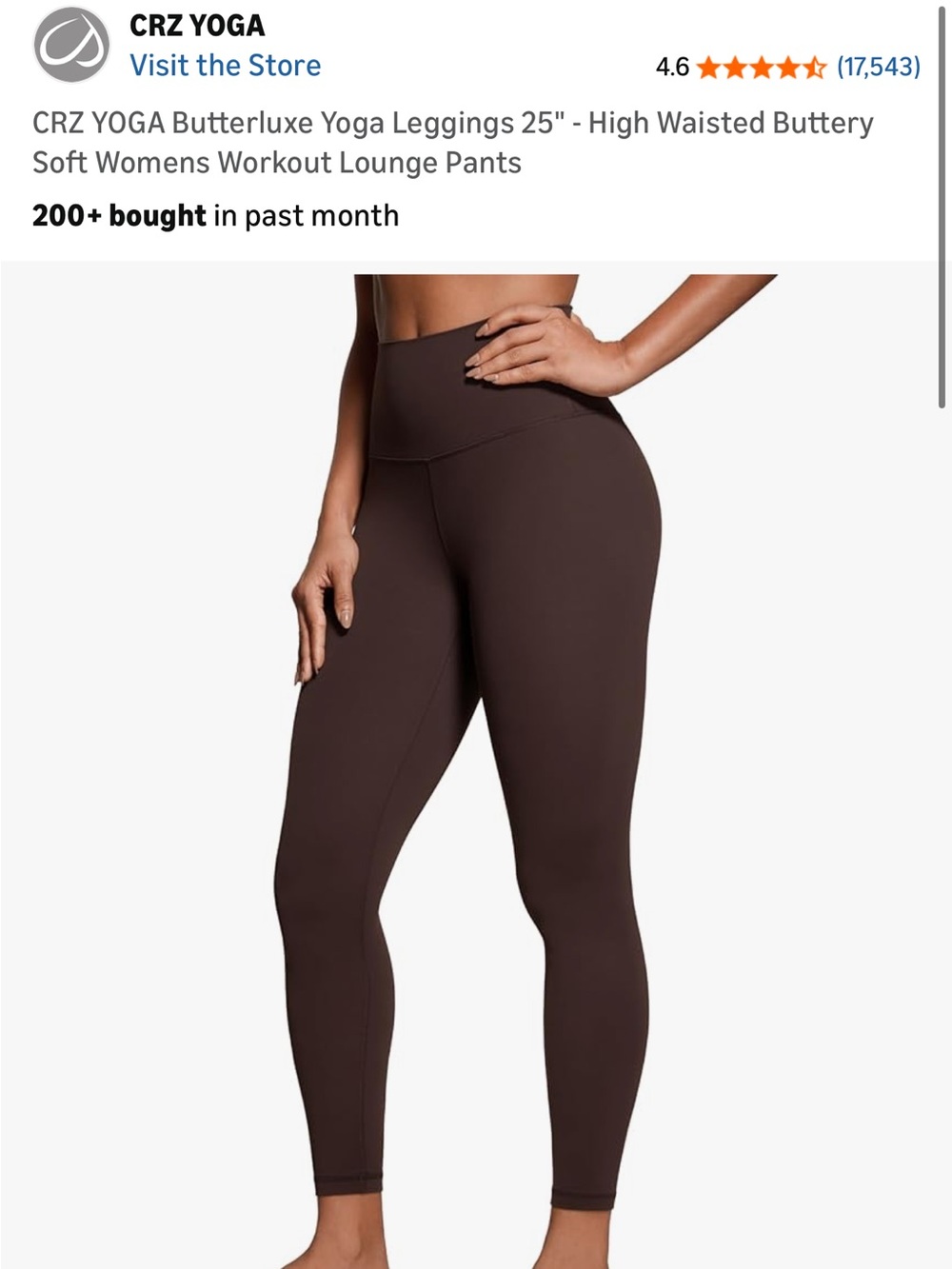CRZ YOGA High-Waist Butterlux Leggings in Chocolate Brown